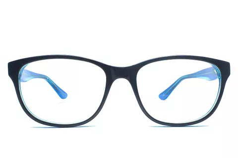 Blue-Light Blue Retro Square Full Frame Medium Size 53 Men & Women EyeGlasses
