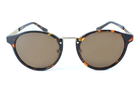 iZoom YC-2013-C3 Brown-Gold Brown Round Small Size 49 Women Sunglasses