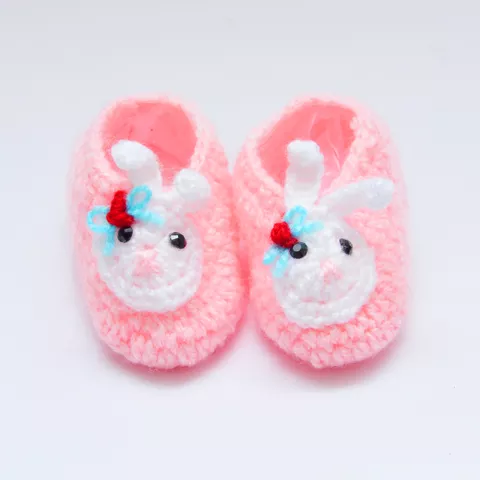 Love Crochet Art pinky crochet baby booties - Baby Pink for 0-6 months