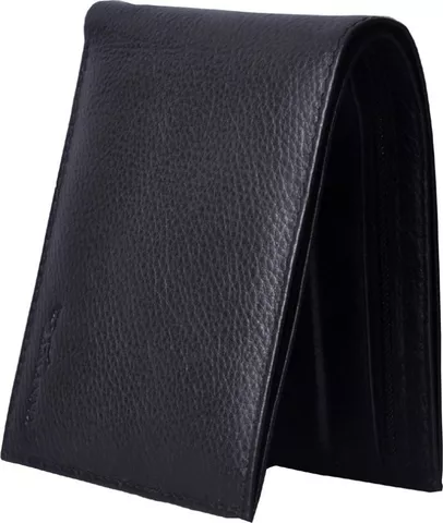 Tamanna Men Black Genuine Leather Wallet  (3 Card Slots)