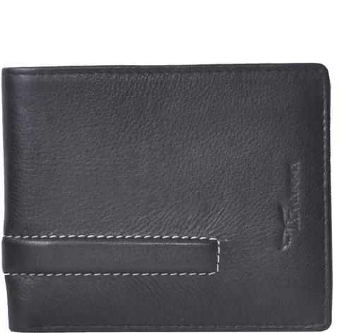 Tamanna Men Black Genuine Leather Wallet  (7 Card Slots)