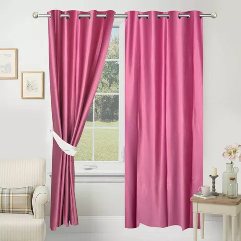 Azaani Solid Pink Door Curtain - Pack of 2