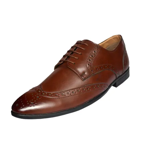 Men Brown Formal Brogue Shoes