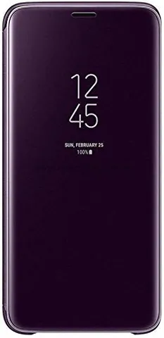 Brand your brand S9 Clear View Standing Cover with Optimized Viewing Angle - Purple Colour
