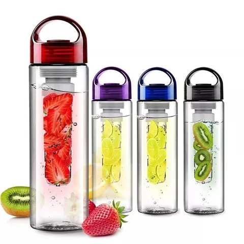 AE 800ml Sport Fruit Infusing Infuser Water Lemon Cup Juice Health Detoxe Bottle(Mix colours, Pack of 1)
