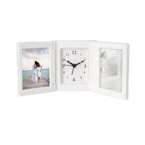 AE Folding Alarm Clock with Photo Frame and Mirror