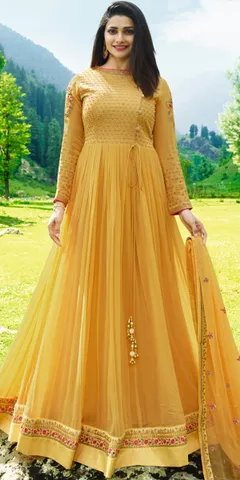Prachi Desai Yellow Georgette Anarkali Suit.
