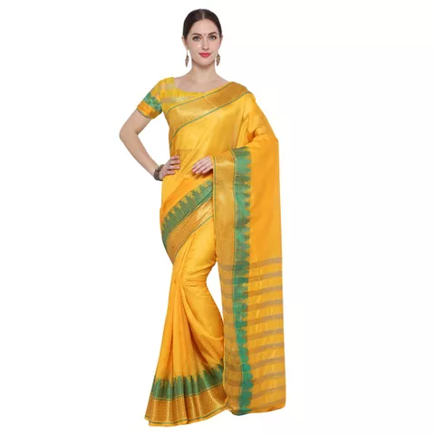 Women's Poly Silk Saree With Blouse Piece(553S_Multicolor)