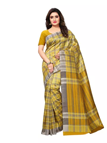 Women's Yellow Color Poly Silk Printed Saree(768S6-Yellow)