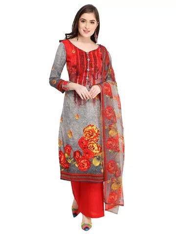Women's Crepe Printed Unstitched Dress Material