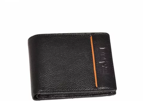 SHIPTOUCH Men Black Genuine Leather Wallet (9 Card Slots)