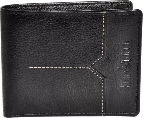 SHIPTOUCH Men Black Genuine Leather Wallet (9 Card Slots)