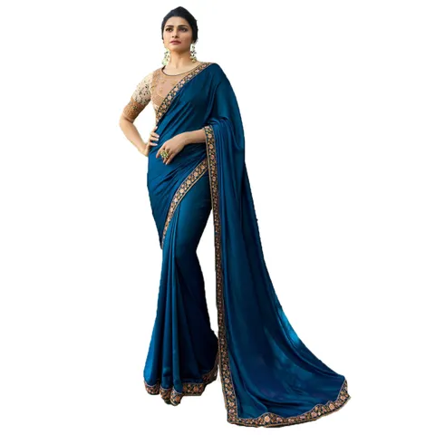 Makhanchor Blue Silk Saree