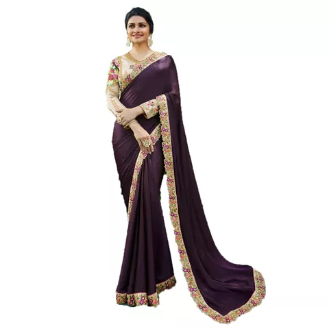Makhanchor Purple Silk Saree