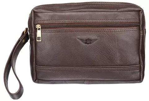 Lustrous Brown 100%Genuine Leathers cashbag (CashBag04) by Maskino Leathers