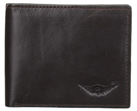 Coal Texture 100%Genuine Leathers Brown Bi-Fold Wallet (MW004) by Maskino Leathers
