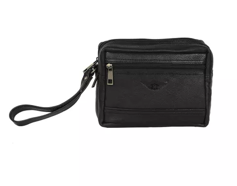Maskino Leather Black Multipurpose Bag 20x15x5 cm