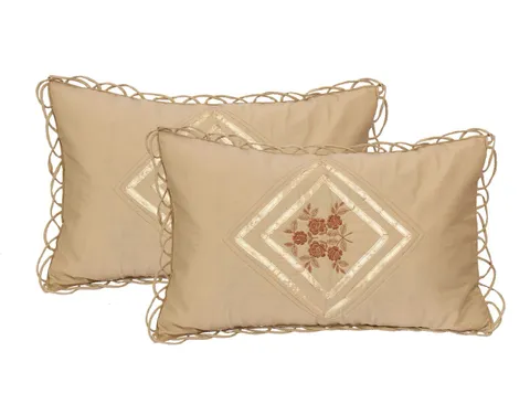 KUNDLE QUILTED EMBROIDARY PILLOW COVER (Pack of 2)