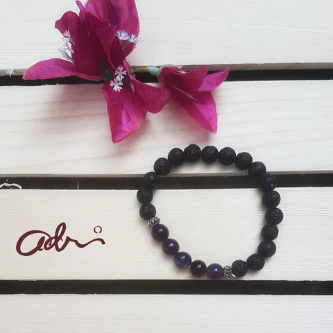 Lava beads bracelet - Purple