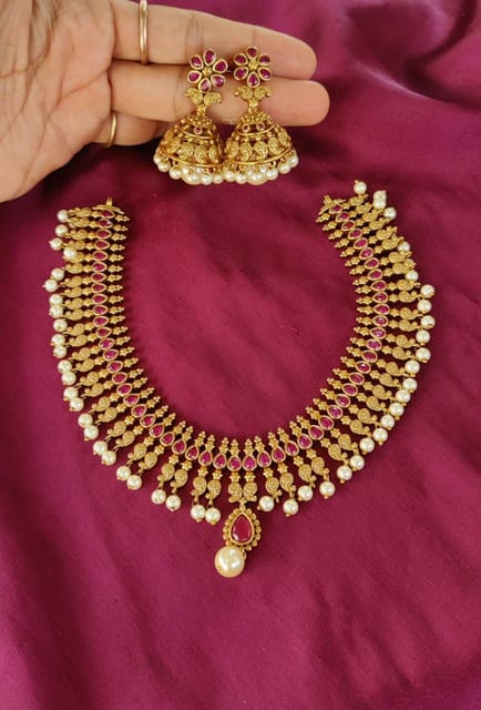 Copper guttapusulu necklace