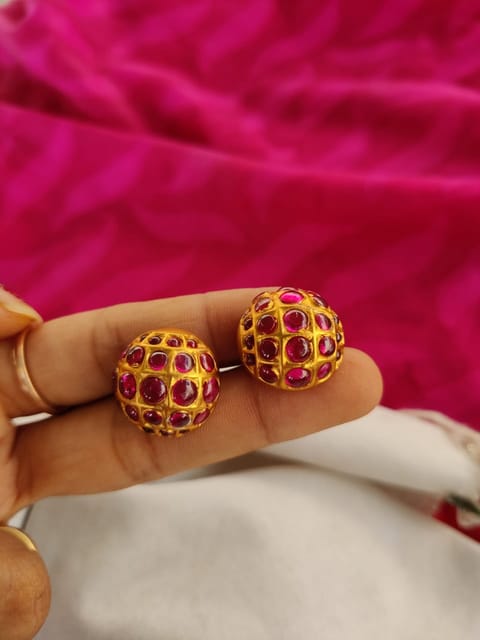 Pink kemp earrings