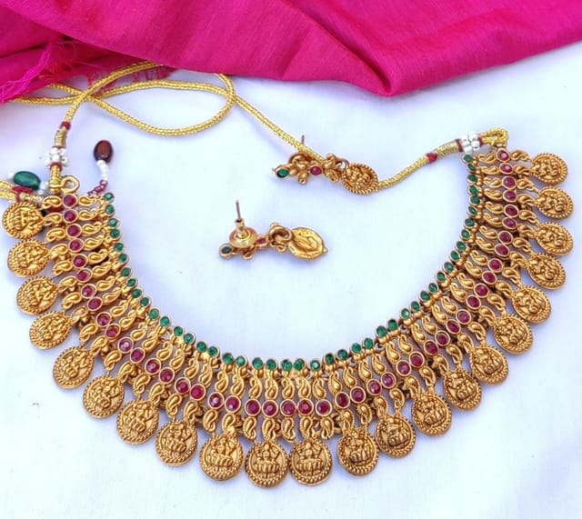 Lakshmi coin necklace