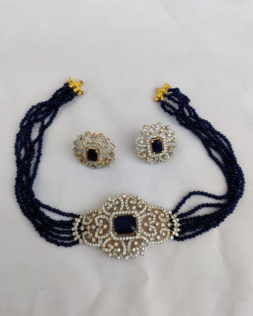 Blue ad necklace