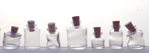 Mini Wonky Bottle with Cork - Set of 7