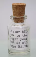 Mini Wonky Message in Bottle - BIRTHDAY