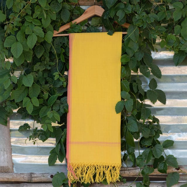 Handwoven yellow cotton scarf