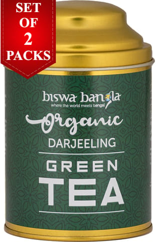 Makaibari - Organic Darjeeling Green Tea - pack of 2 (100g per caddy)
