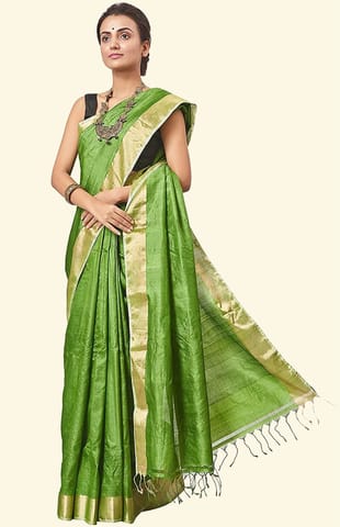 Tangail Green Tussar Silk Saree