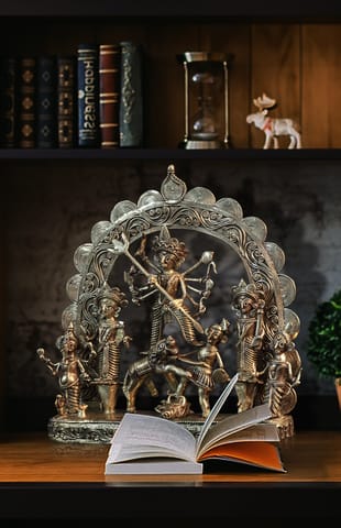 Dokra table-top Durga family