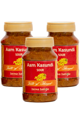 Aam Kasundi (Mango-Mustard Sauce) - Sour - Pack of 3 (100g each)