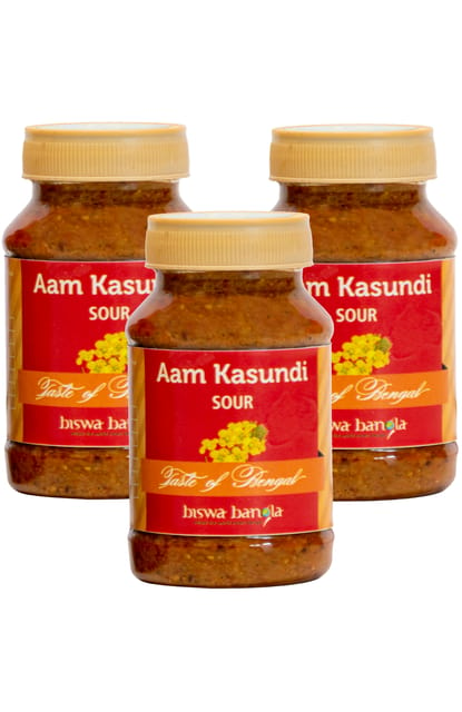 Aam Kasundi (Mango-Mustard Sauce) - Sour - Pack of 3 (100g each)