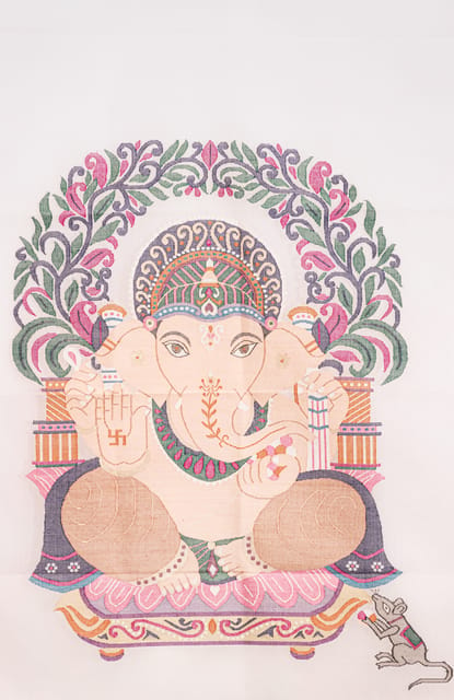 Kora Jamdani Wall Hanging - Ganesha