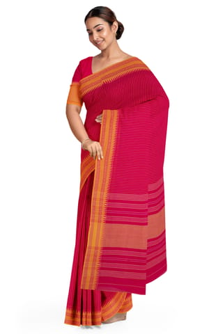 Handwoven Begumpuri Cotton Saree - Pink
