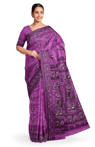Baluchari Silk Saree - Purple
