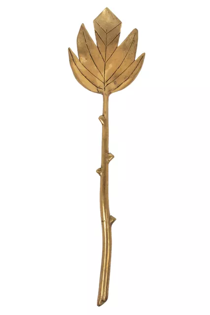 Dokra Serving Spoon Leaf Design