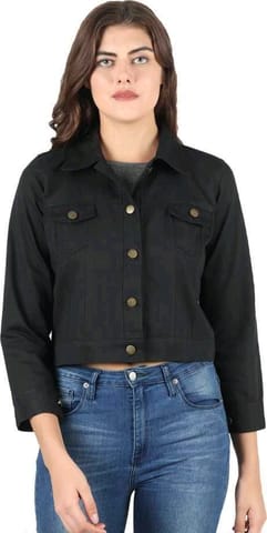 Stylish Solid Women Cotton Blend Jacket