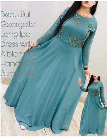 Fancy Georgette Embroidered Gown