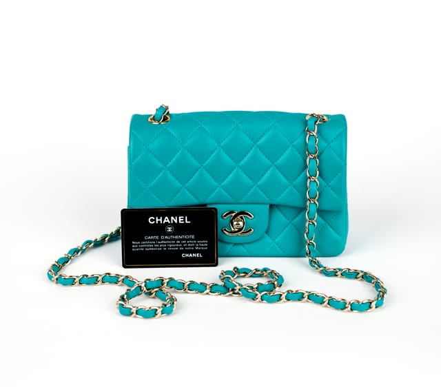teal chanel bag