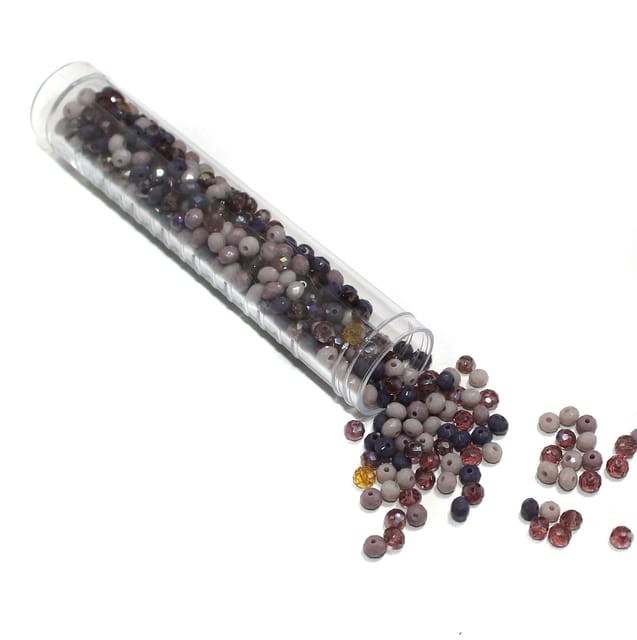 445+ Pcs, 4mm Purple Glass Crystal Beads Tube For Jewellery Making