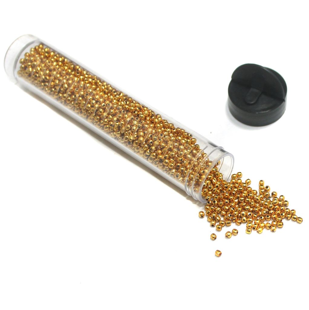 2mm Golden Metal Beads 1500+ beads