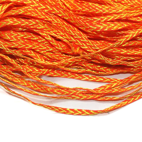 Dual Tone Orange Satin Thread 6mm, For Jewellery Making, Craft