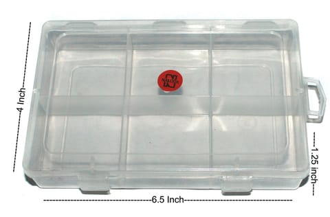 2 Pcs Rectangle Shape Acrylic Beads Storage Box 6.5x4x1.25 Inch