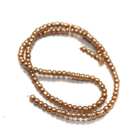 2.5mm Coffee Glass Pearl Beads 1 String