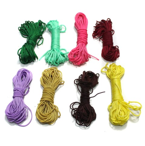 BeadsnFashion Jewellery Making Thread Cord (1 Mm) - Pack of 8 Colours (5 m Each Colour)