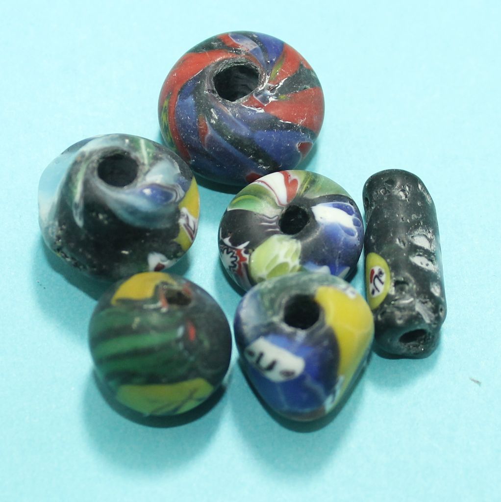 50 Assorted Antique Mosaic Glass Beads 2512