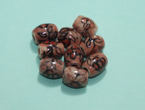50 Pcs Ceramic Oval Beads 16x13 mm